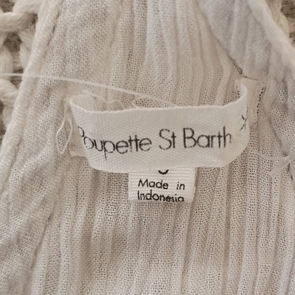 Poupette St Barth Embroidered Mini Dress White Boho Braided Strap Size 0 NWOT - Picture 5 of 10